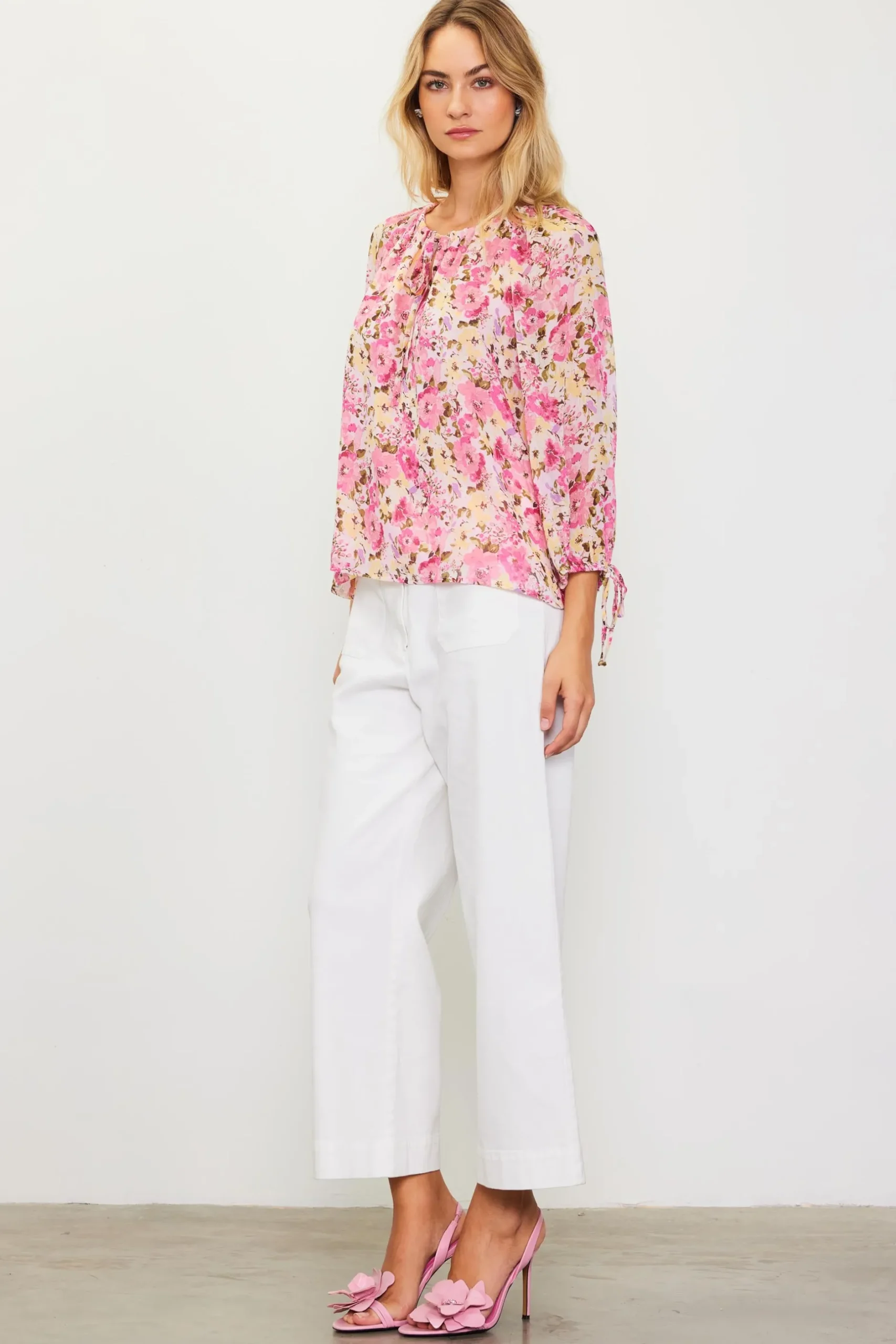 SKIES ARE BLUE Blouses|Long Sleeve Tops*Alanna Floral Print Longsleeve Blouse Pink