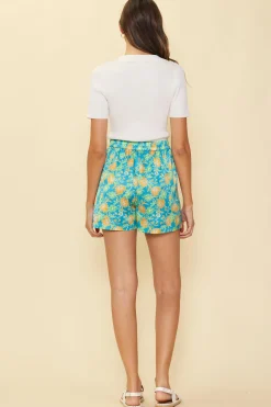 SKIES ARE BLUE Shorts*Aquatic Floral Print Shorts Vividbluemango