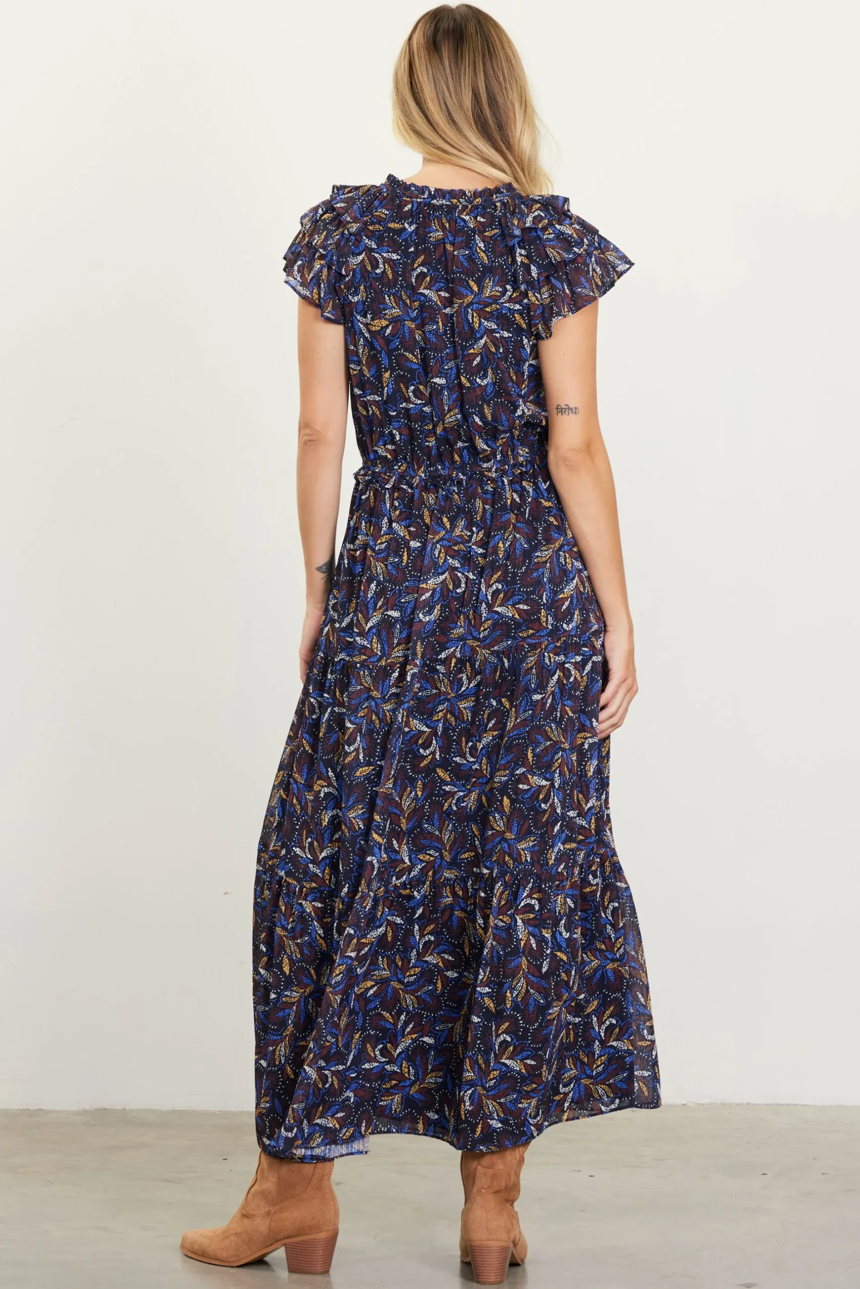 SKIES ARE BLUE Maxi Dresses*Blake Print Tiered Maxi Dress Blackmulti