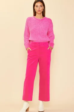 SKIES ARE BLUE Sweaters*Chenille Knit Sweater Berrypink