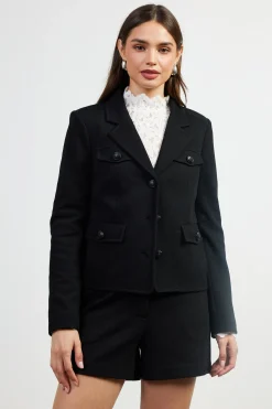 SKIES ARE BLUE Blazers*Clara Structured Jacket Black