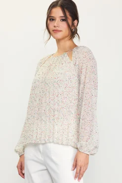 SKIES ARE BLUE Long Sleeve Tops*Cutout Detail Longsleeve Top Cream