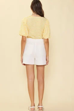 SKIES ARE BLUE Skirts*Denim Wrap Skort White