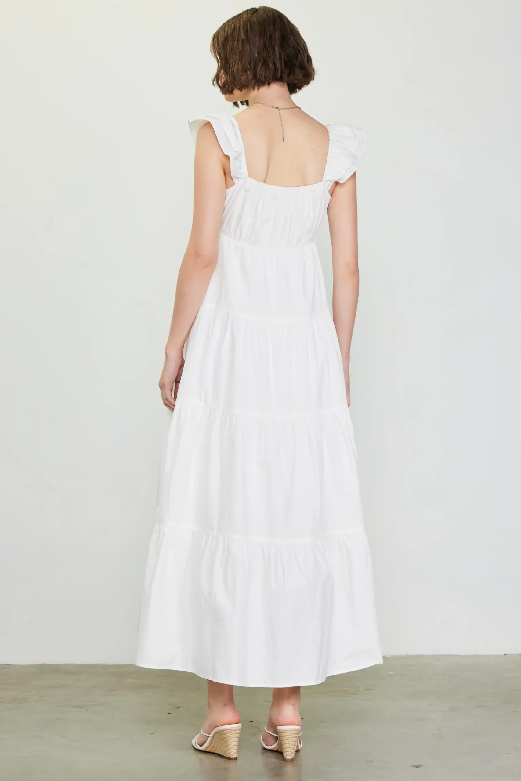 SKIES ARE BLUE Maxi Dresses*Diana Poplin Maxi Dress White
