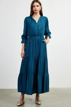 SKIES ARE BLUE Maxi Dresses*Emery Ruffle Tiered Maxi Dress Teal