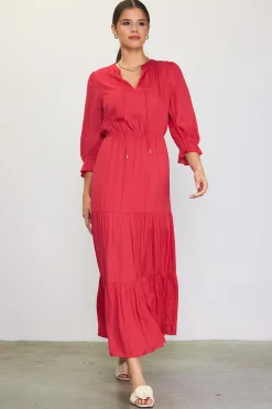 SKIES ARE BLUE Maxi Dresses*Emery Ruffle Tiered Maxi Dress Cherry