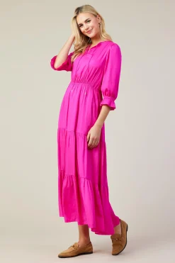 SKIES ARE BLUE Maxi Dresses*Emery Ruffle Tiered Maxi Dress Hyperpink