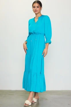 SKIES ARE BLUE Maxi Dresses*Emery Ruffle Tiered Maxi Dress Tealgreen