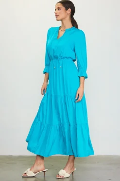 SKIES ARE BLUE Maxi Dresses*Emery Ruffle Tiered Maxi Dress Tealgreen