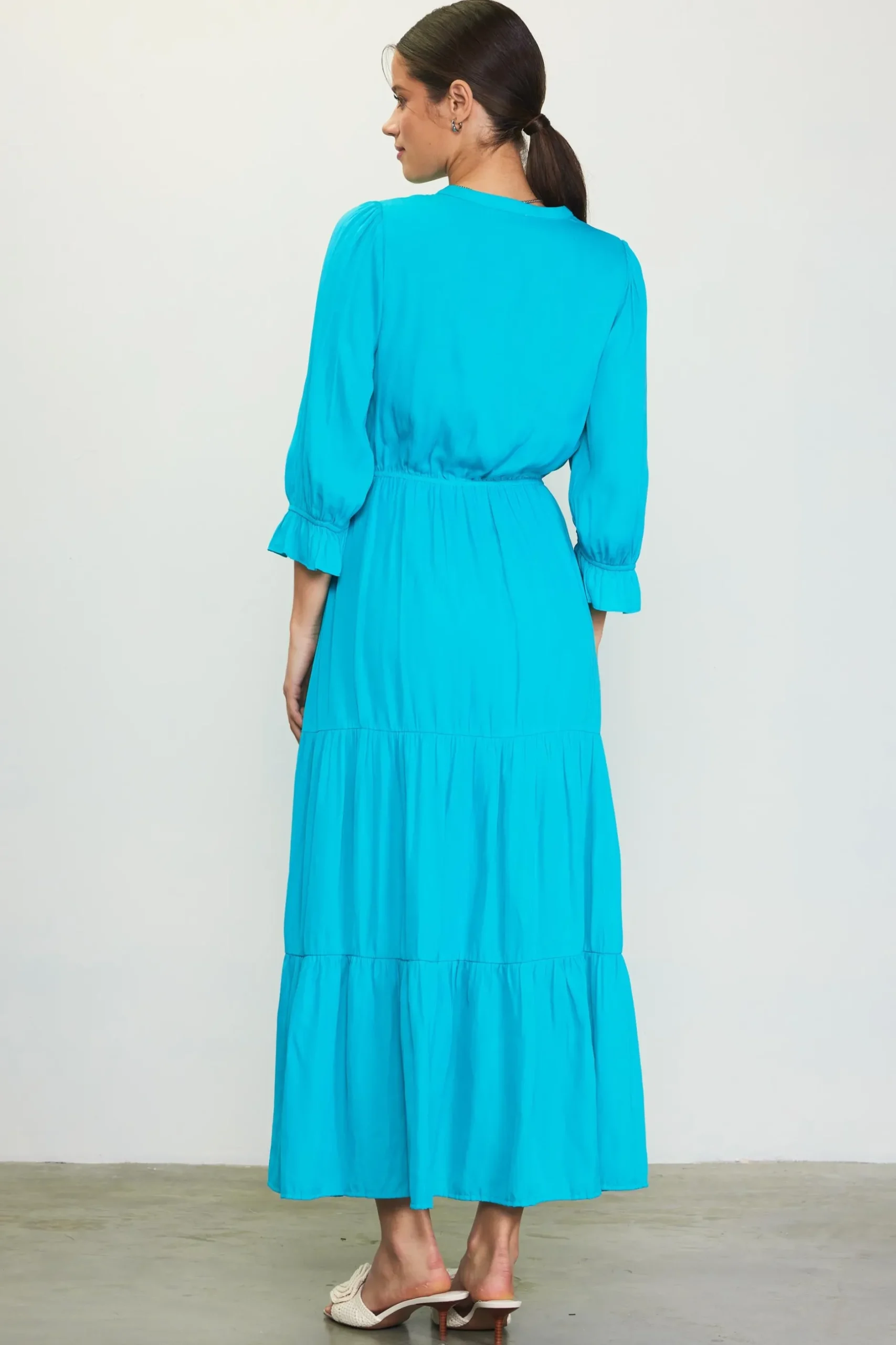 SKIES ARE BLUE Maxi Dresses*Emery Ruffle Tiered Maxi Dress Tealgreen