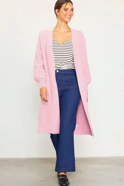 SKIES ARE BLUE Outerwear|Sweaters*Fuzzy Longsleeve Cardigan Blush