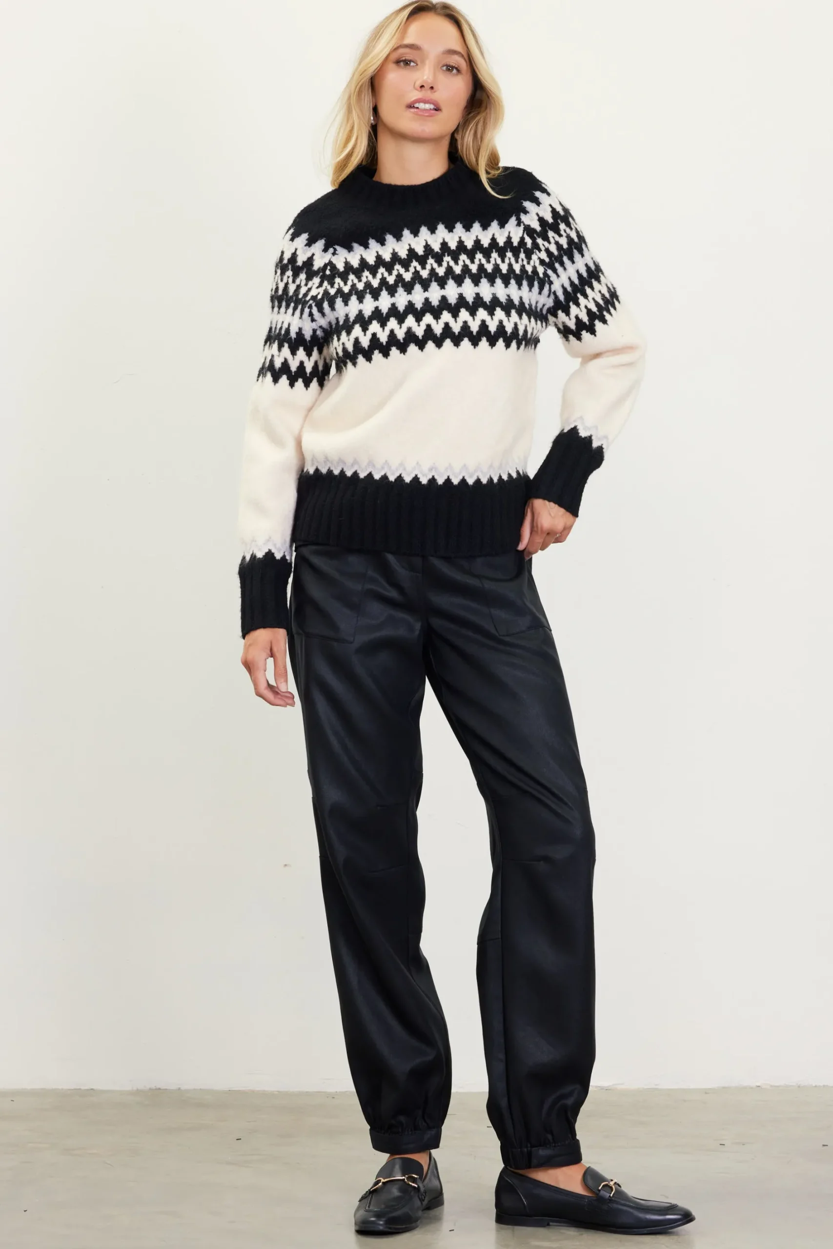 SKIES ARE BLUE Pants*High Waisted Cargo Pants Black