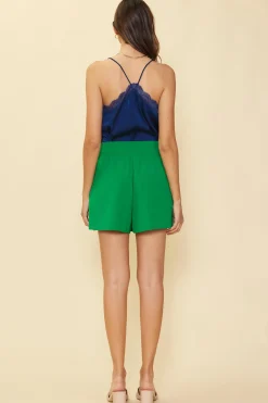 SKIES ARE BLUE Skirts*High Waisted Front Slit Skort Kelly-green