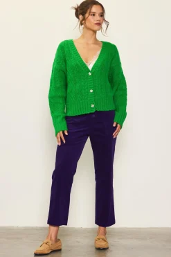 SKIES ARE BLUE Outerwear|Sweaters*Jewel Button Detail Cardigan Spearmint