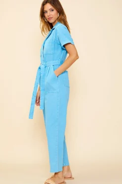 SKIES ARE BLUE Jumpsuits*Kendall Utility Jumpsuit Brightblue