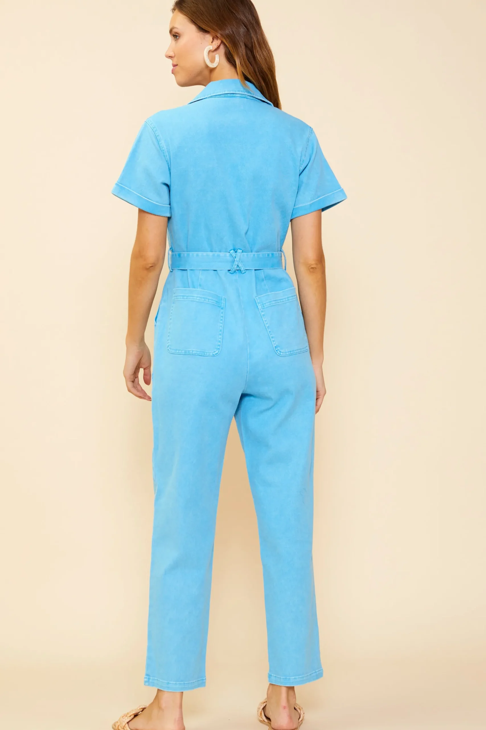 SKIES ARE BLUE Jumpsuits*Kendall Utility Jumpsuit Brightblue