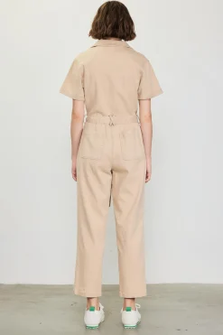 SKIES ARE BLUE Jumpsuits*Kendall Washed Utility Jumpsuit Khaki