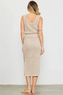 SKIES ARE BLUE Sleeveless Tops*Knit Sleeveless Top Taupe