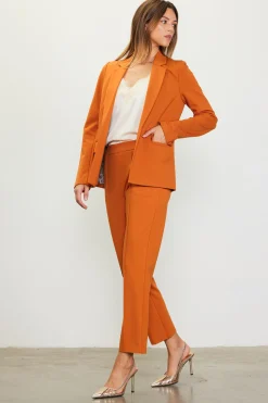 SKIES ARE BLUE Blazers*Knit Tailored Blazer Mustard