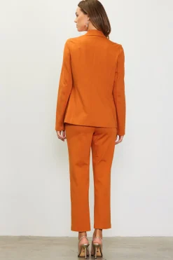 SKIES ARE BLUE Blazers*Knit Tailored Blazer Mustard