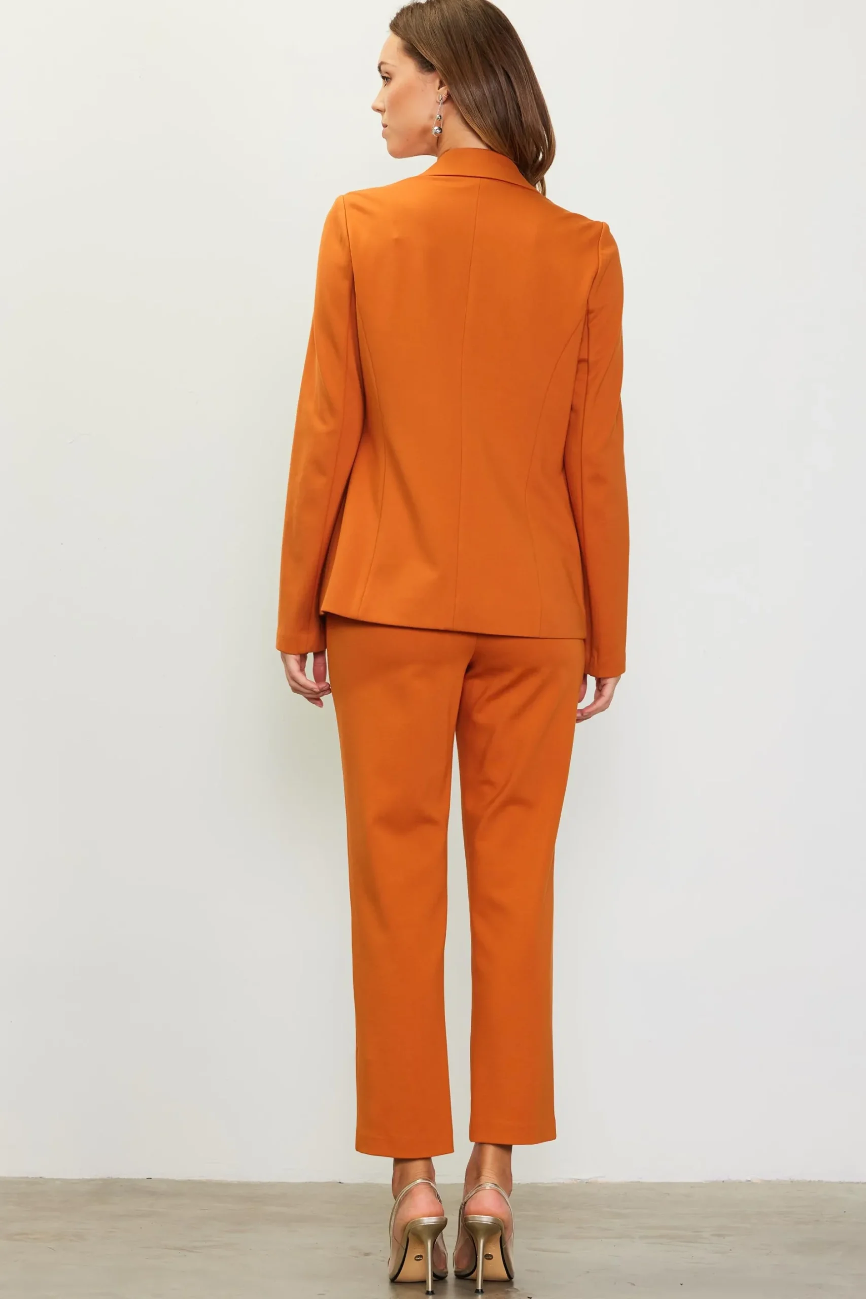 SKIES ARE BLUE Blazers*Knit Tailored Blazer Mustard