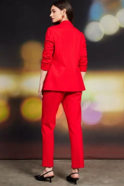 SKIES ARE BLUE Blazers*Knit Tailored Blazer Scarletred