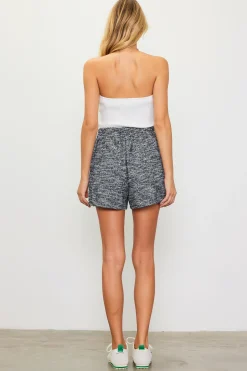 SKIES ARE BLUE Shorts*Knit Tweed Shorts Navy
