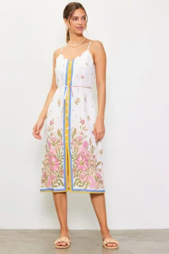 SKIES ARE BLUE Midi Dresses*Lanya Floral Print Midi Dress Multi-sweetpea