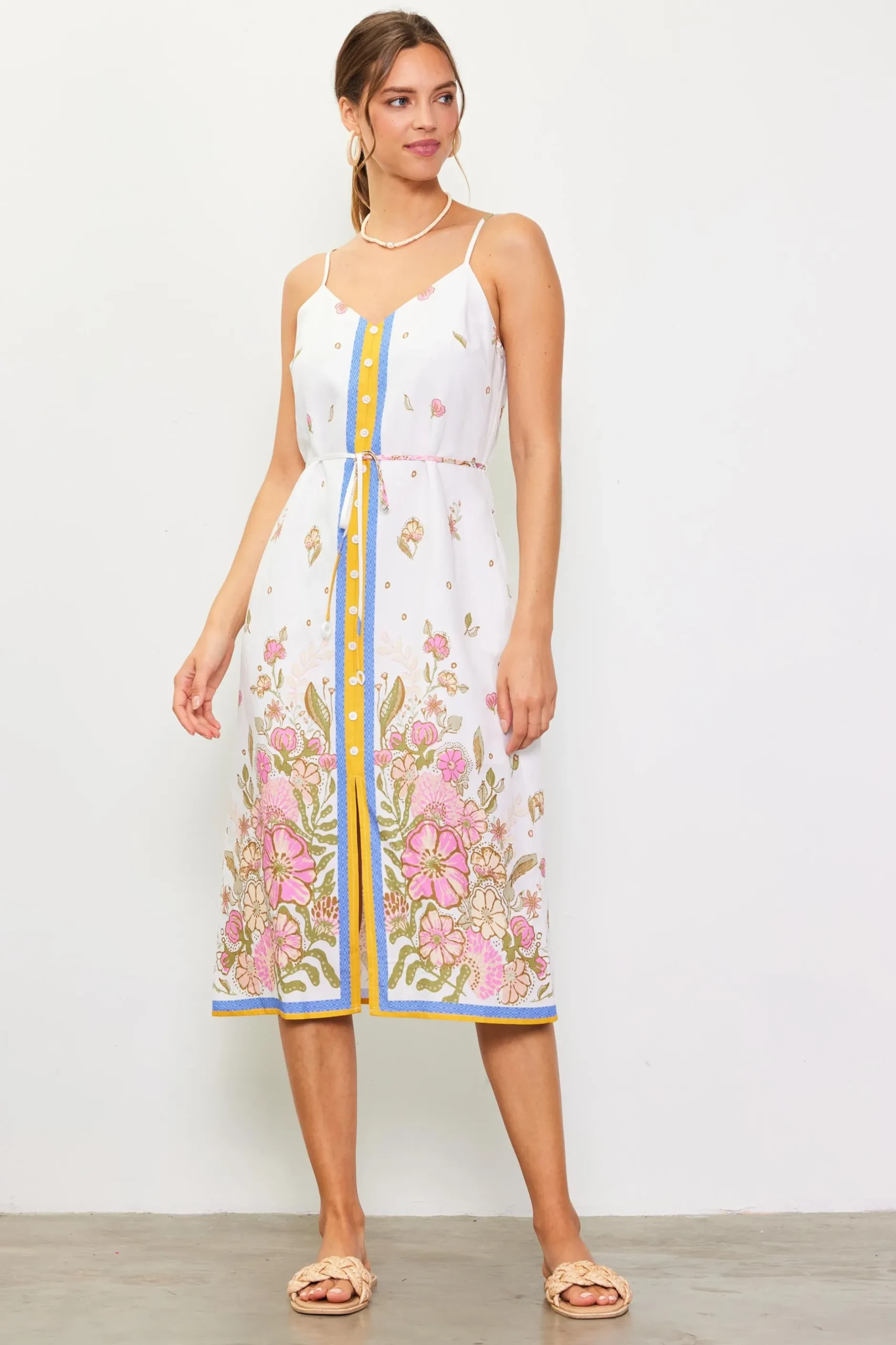 SKIES ARE BLUE Midi Dresses*Lanya Floral Print Midi Dress Multi-sweetpea