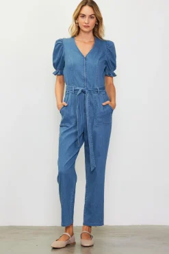 SKIES ARE BLUE Jumpsuits*Light Washed Jumpsuit Denim