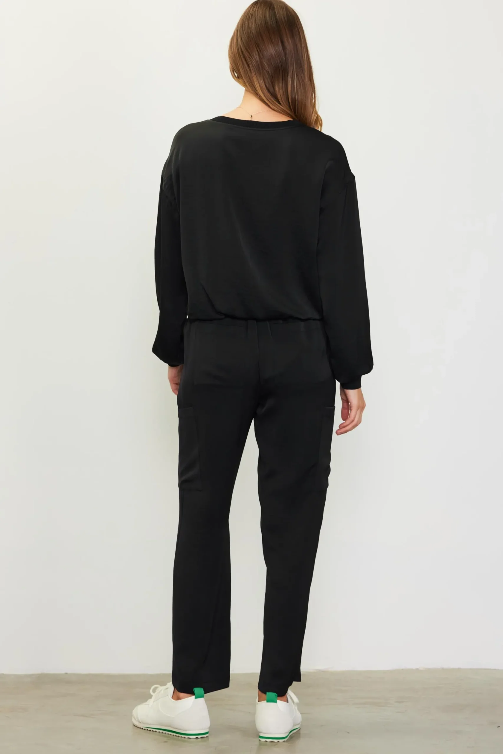 SKIES ARE BLUE Long Sleeve Tops*Longsleeve Bubble Top Black