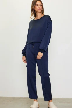 SKIES ARE BLUE Long Sleeve Tops*Longsleeve Bubble Top Navy
