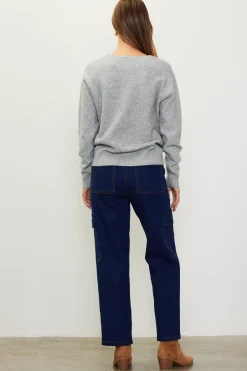 SKIES ARE BLUE Long Sleeve Tops|Sweaters*Longsleeve V Neck Sweater Grey