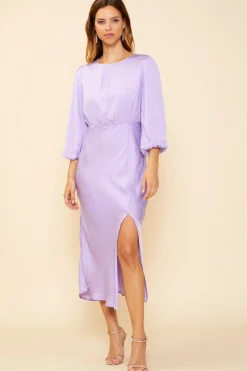 SKIES ARE BLUE Midi Dresses*Mariela Front Slit Midi Dress Lilac