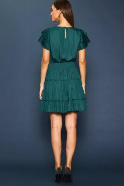 SKIES ARE BLUE Mini Dresses*Maya Short Sleeve Ruffled Mini Dress Gemstonegreen