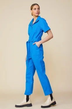 SKIES ARE BLUE Jumpsuits*Millie Utility Zip Jumpsuit Cobaltblue