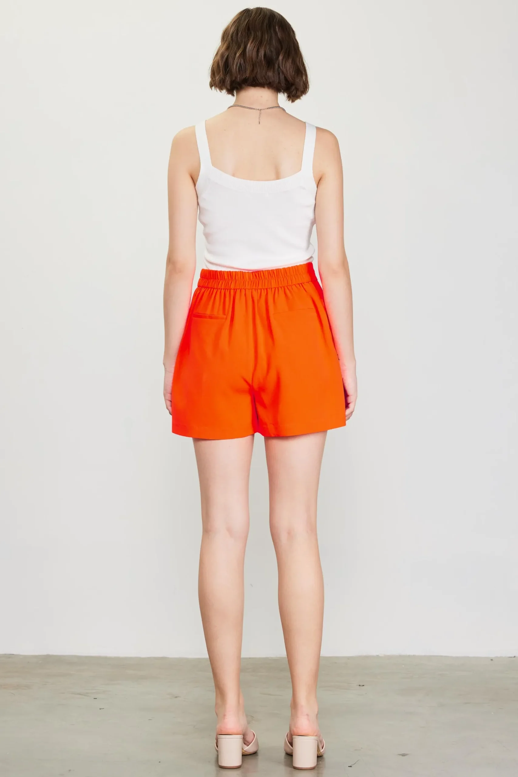 SKIES ARE BLUE Shorts*Neon Structured Shorts Neonorange