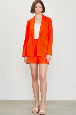 SKIES ARE BLUE Blazers*Neon Welt Pocket Blazer Neonorange