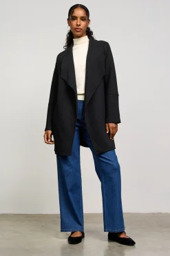 SKIES ARE BLUE Outerwear|Sweaters*Open Front Cardigan Black