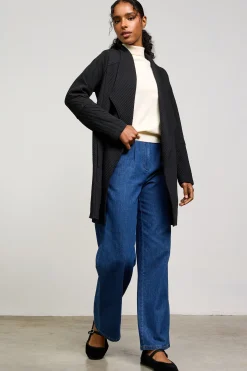SKIES ARE BLUE Outerwear|Sweaters*Open Front Cardigan Black