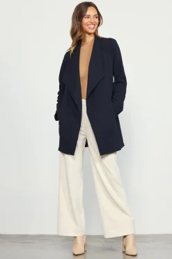 SKIES ARE BLUE Outerwear*Open Front Knit Cardigan Black