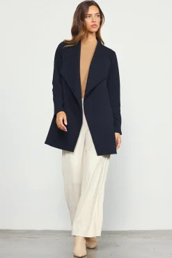 SKIES ARE BLUE Outerwear*Open Front Knit Cardigan Black