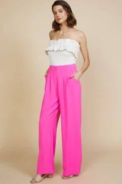 SKIES ARE BLUE Pants*Pintuck Wide Pants Prettyinpink