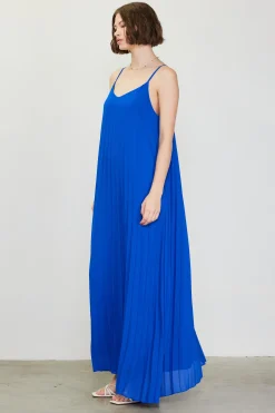 SKIES ARE BLUE Maxi Dresses*Pleated Maxi Dress Neonblue
