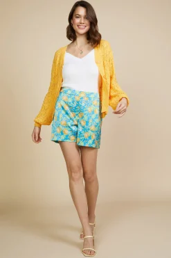 SKIES ARE BLUE Outerwear|Sweaters*Pointelle Long Sleeve Cardigan Mangosorbet