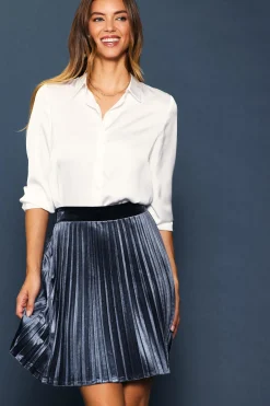SKIES ARE BLUE Blouses|Long Sleeve Tops*Recycled Classic Button Down Top Offwhite