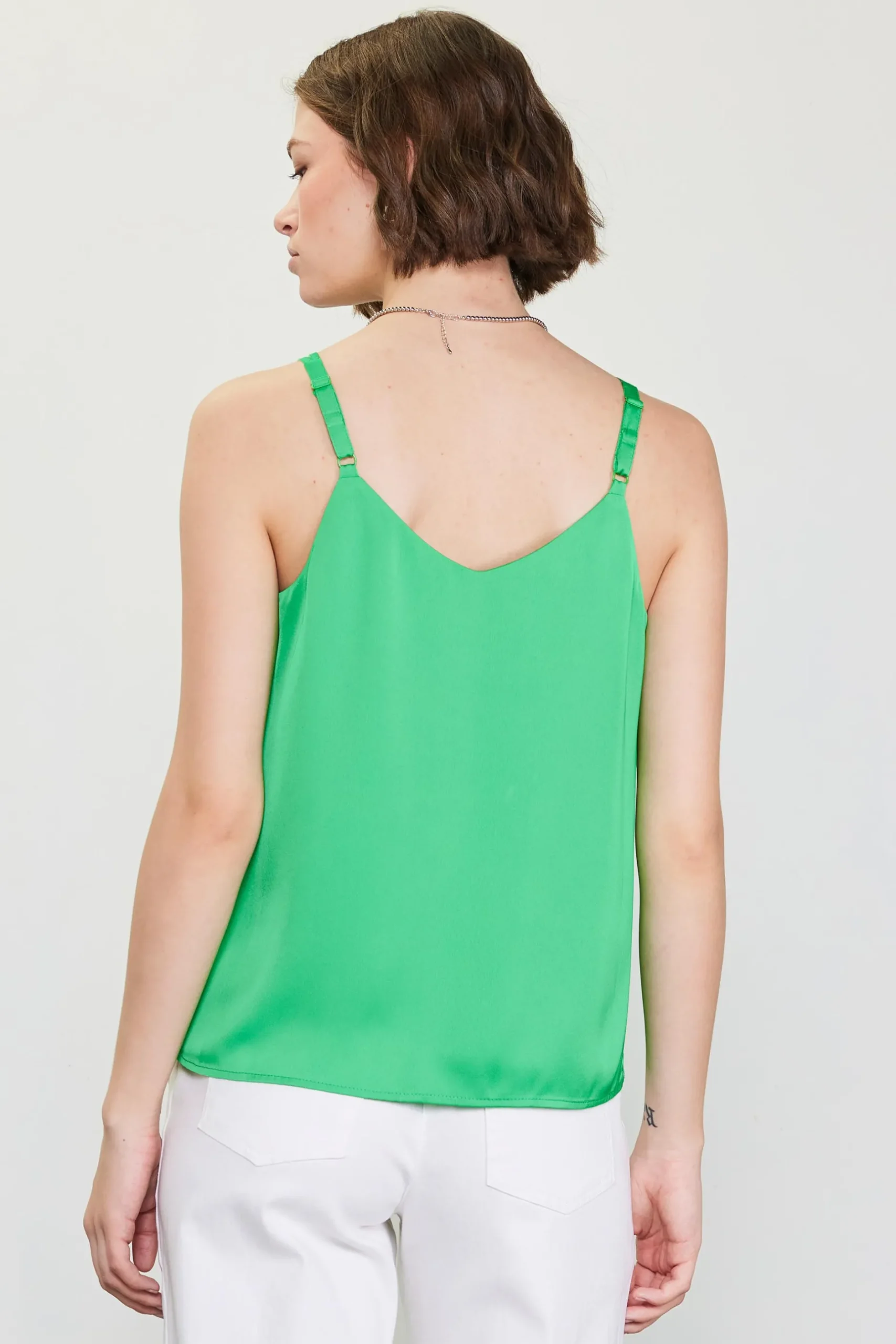 SKIES ARE BLUE Sleeveless Tops*Recycled Double Strap Cami Freshgreen