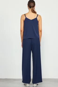 SKIES ARE BLUE Sleeveless Tops*Recycled Double Strap Cami Midnightnavy