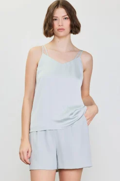 SKIES ARE BLUE Sleeveless Tops*Recycled Double Strap Cami Dovegrey