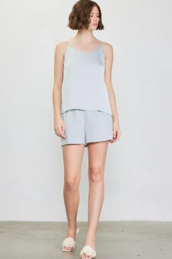 SKIES ARE BLUE Sleeveless Tops*Recycled Double Strap Cami Dovegrey